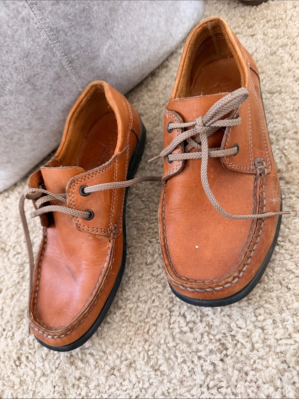 LUMBERJACK Men's Leather Boat Shoes in Cognac Brown